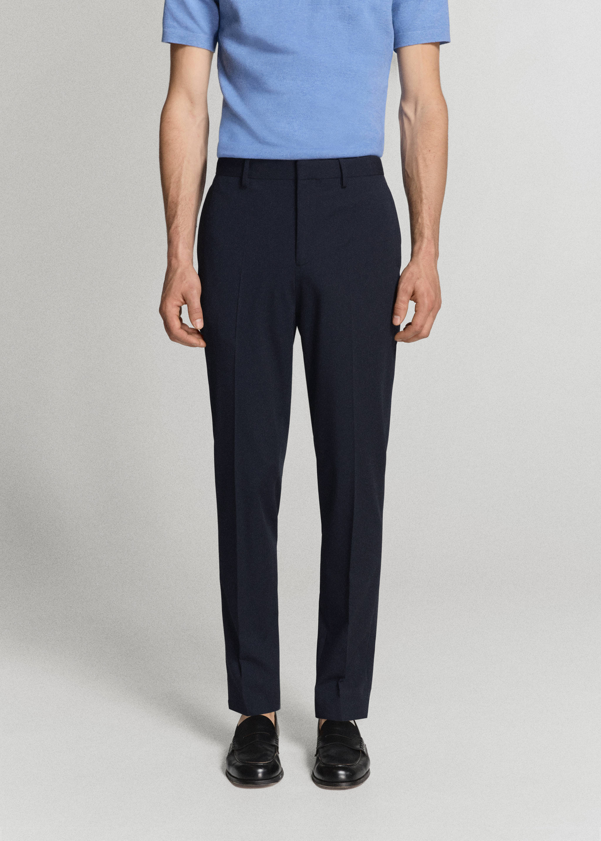 Milan slim-fit suit trousers - Medium plane