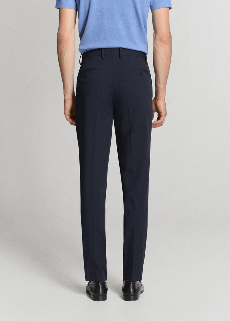 Stretch fabric super slim-fit suit trousers — Dark Navy