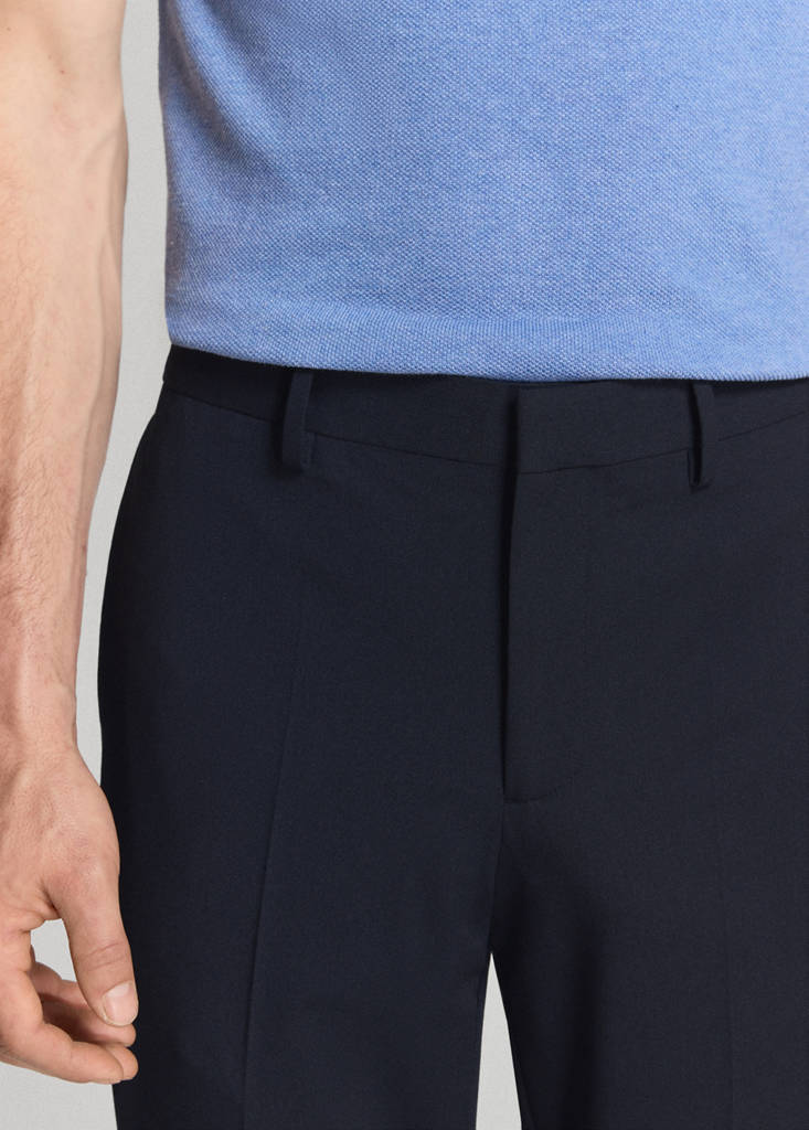 Stretch fabric super slim-fit suit trousers — Dark Navy