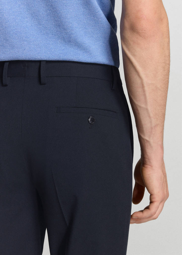Stretch fabric super slim-fit suit trousers — Dark Navy