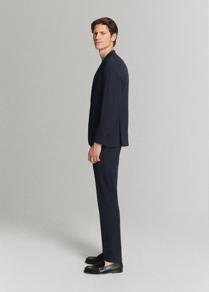 Stretch fabric super slim-fit suit trousers — Dark Navy