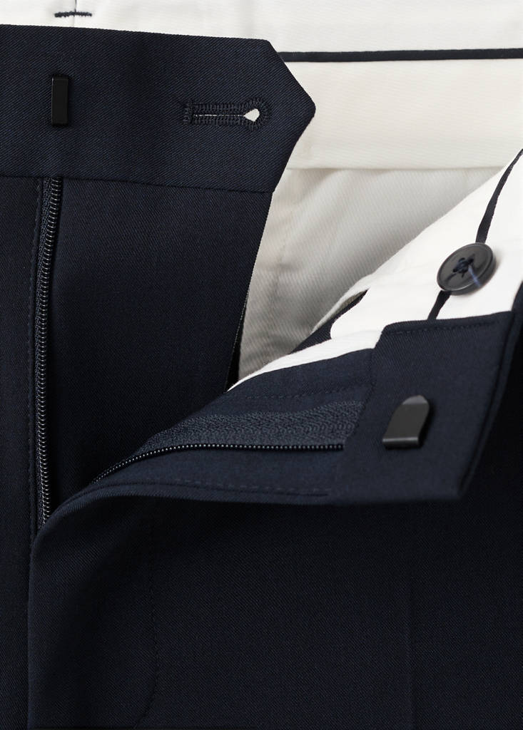 Stretch fabric super slim-fit suit trousers — Dark Navy