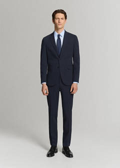 Stretch fabric super slim-fit suit trousers — Dark Navy 11