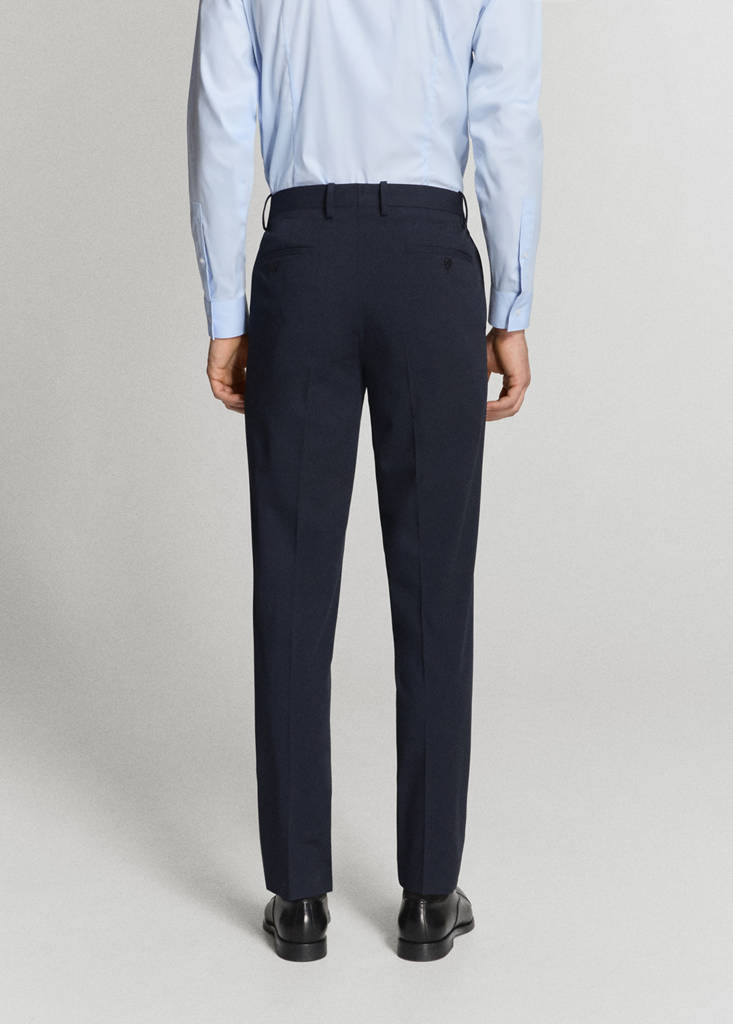 Stretch fabric super slim-fit suit trousers — Dark Navy
