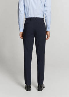 Stretch fabric super slim-fit suit trousers — Dark Navy 12