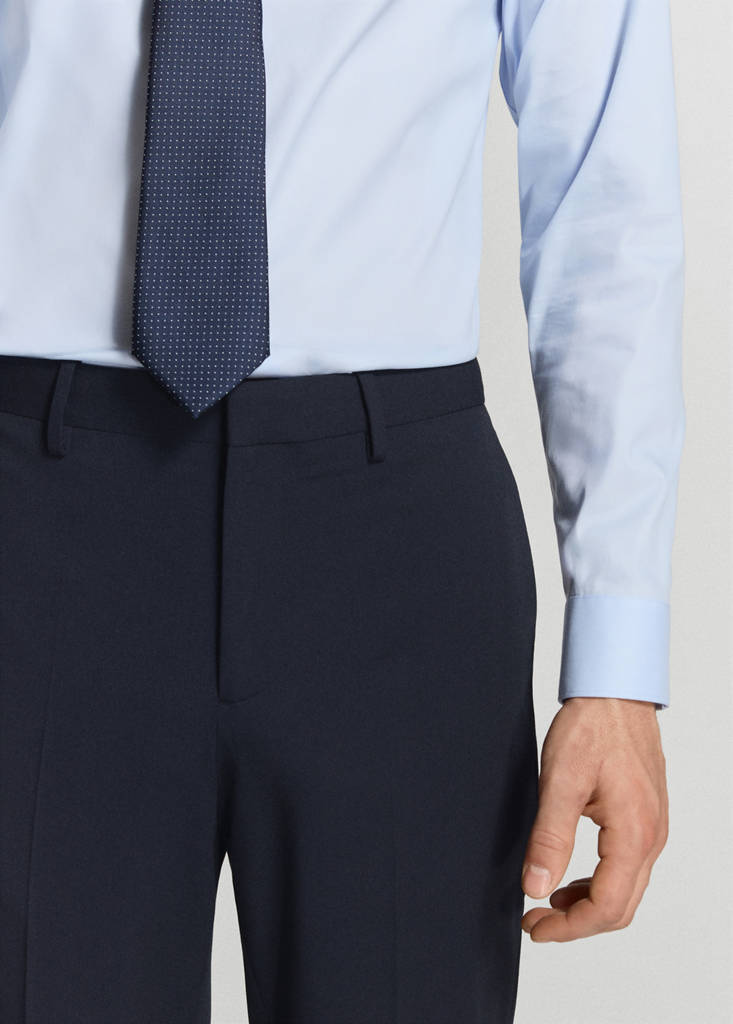 Stretch fabric super slim-fit suit trousers — Dark Navy