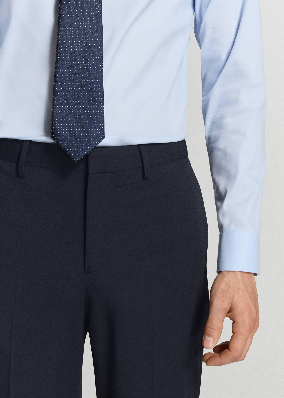 Stretch fabric super slim-fit suit trousers — Dark Navy