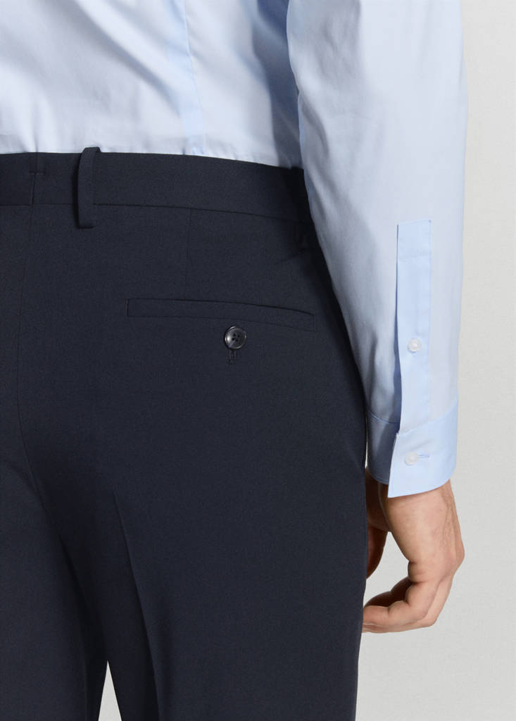 Stretch fabric super slim-fit suit trousers — Dark Navy