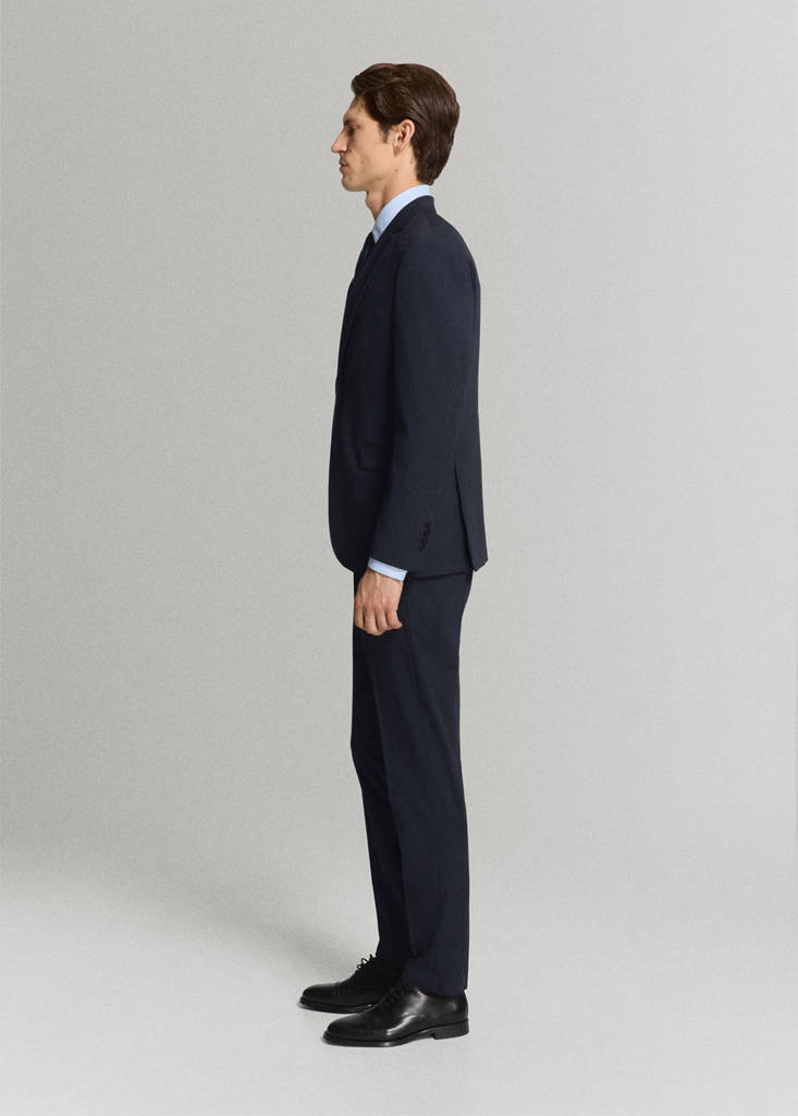 Stretch fabric super slim-fit suit trousers — Dark Navy
