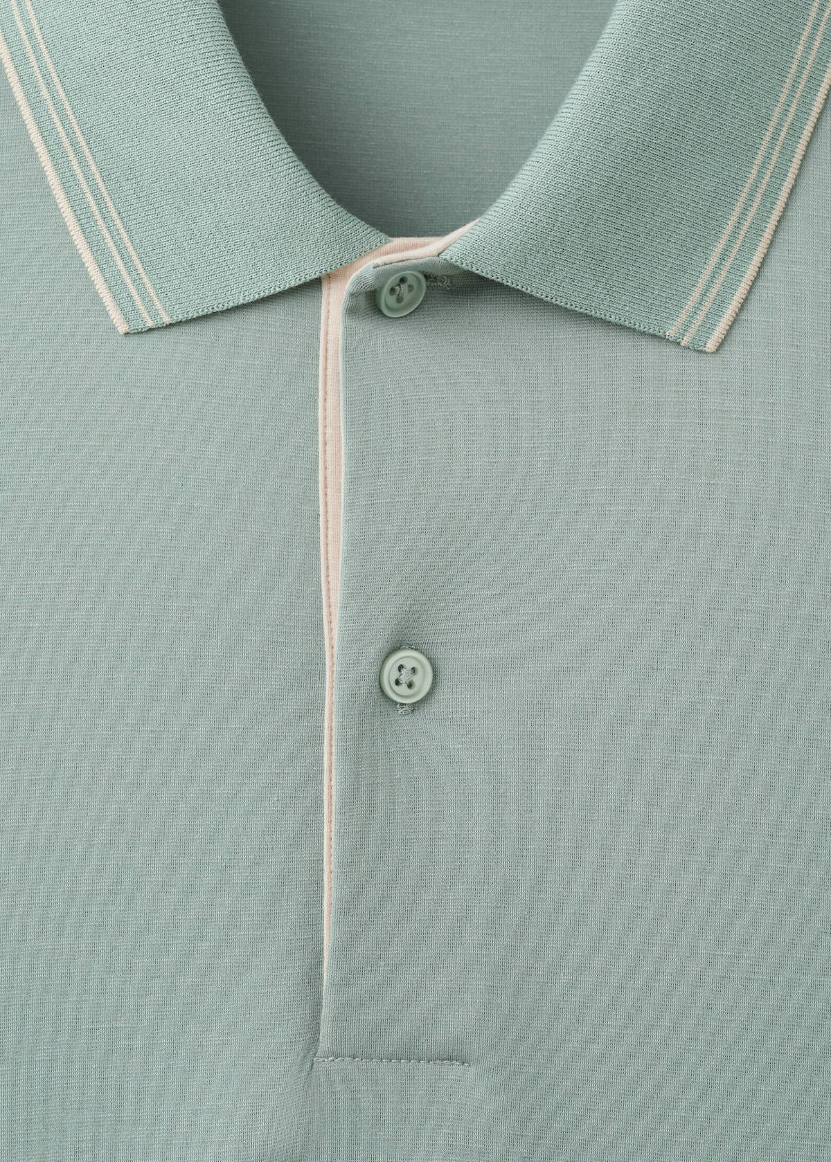 Slim fit polo with neck detail — Emerald Green