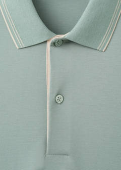 Slim fit polo with neck detail — Emerald Green 8