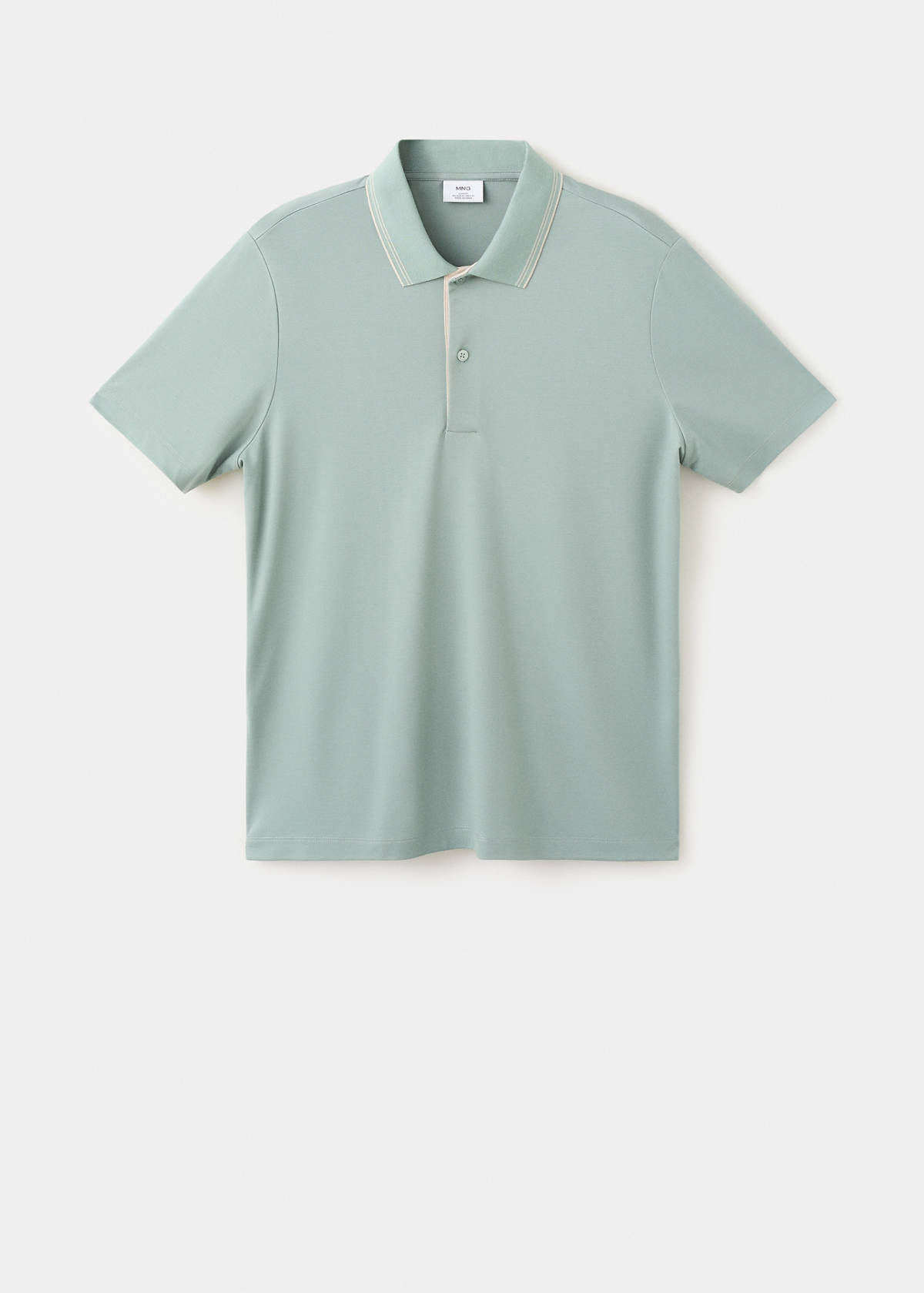 Slim fit polo with neck detail — Emerald Green