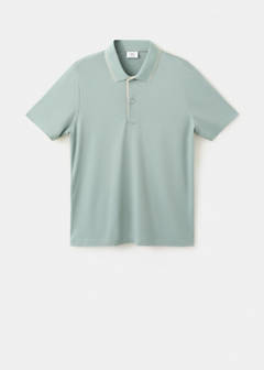 Slim fit polo with neck detail — Emerald Green 6
