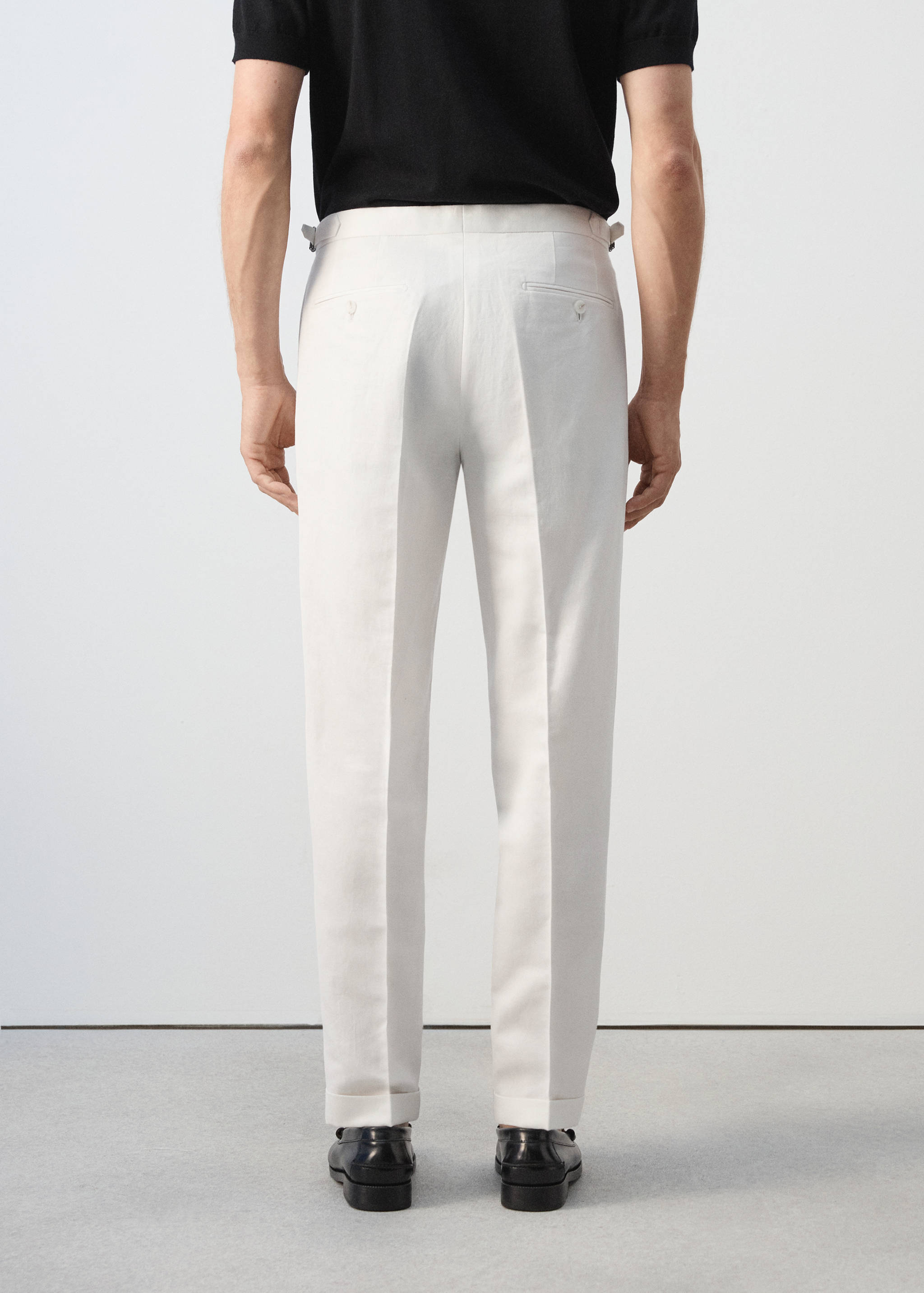 Linen blend pleat-front suit trousers - Reverse of the article