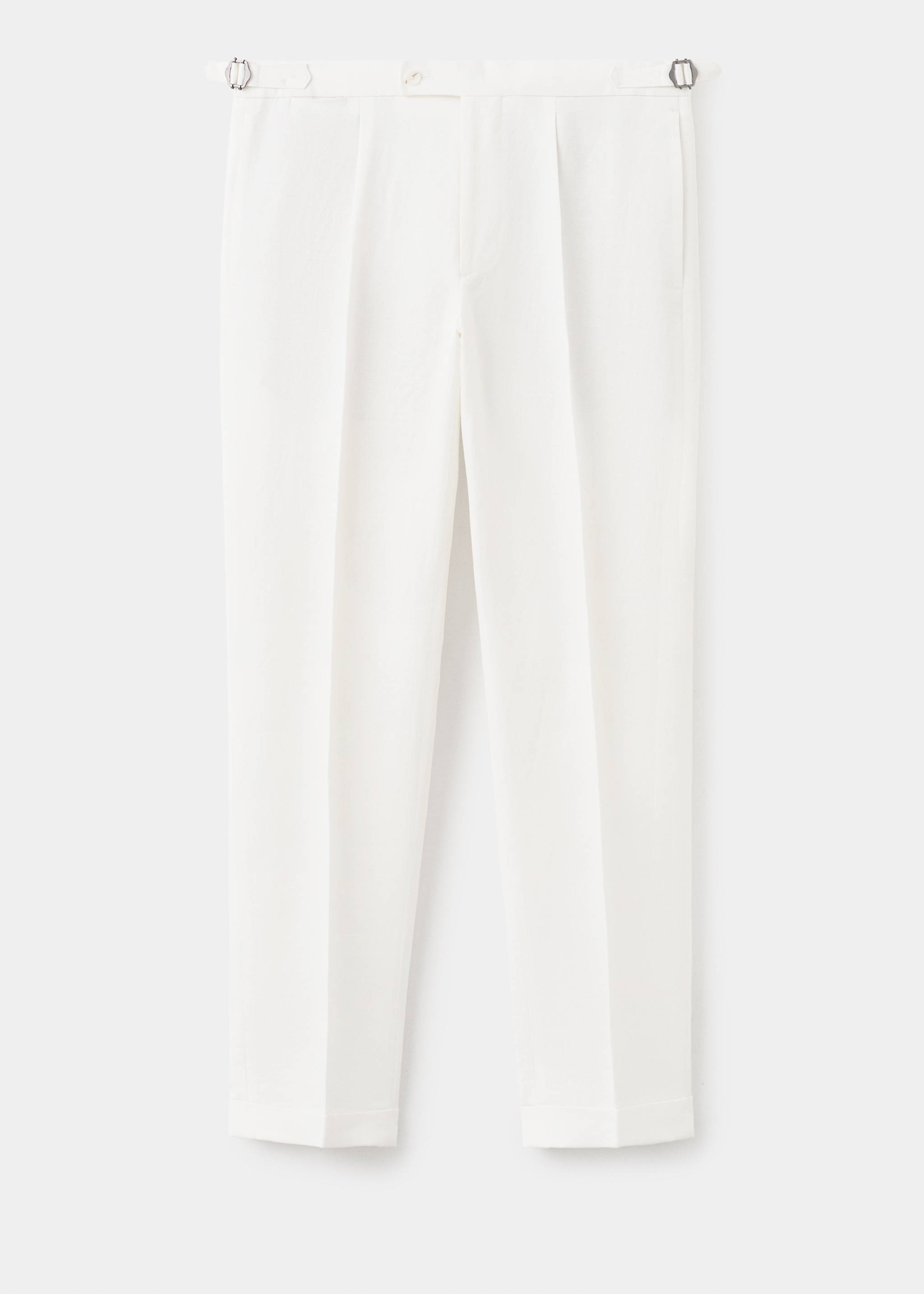 Linen blend pleat-front suit trousers - Article without model