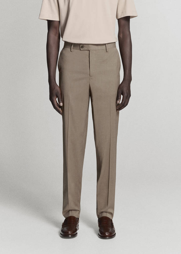 Milan slim-fit suit trousers — Medium Brown