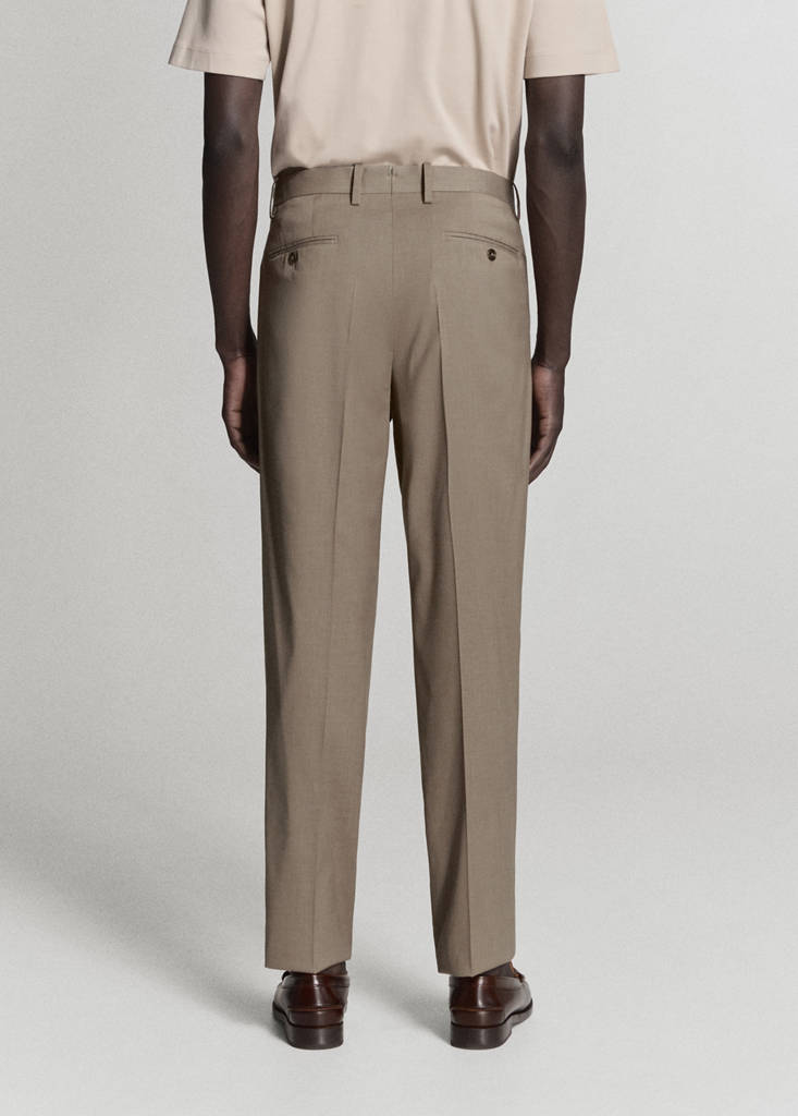 Milan slim-fit suit trousers — Medium Brown