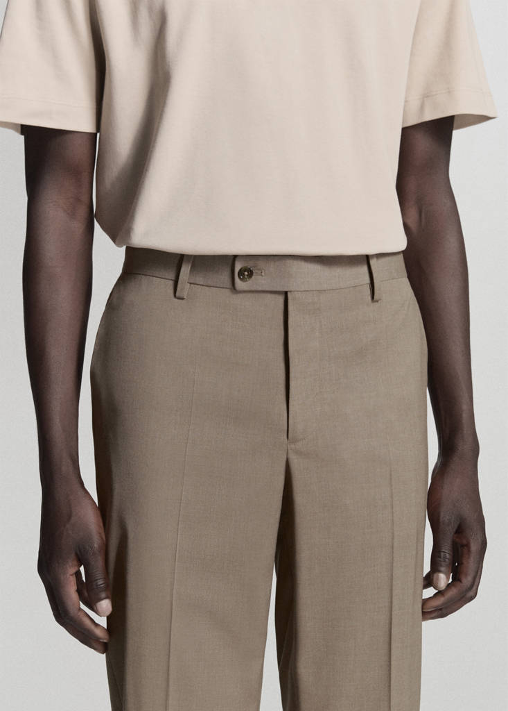 Milan slim-fit suit trousers — Medium Brown