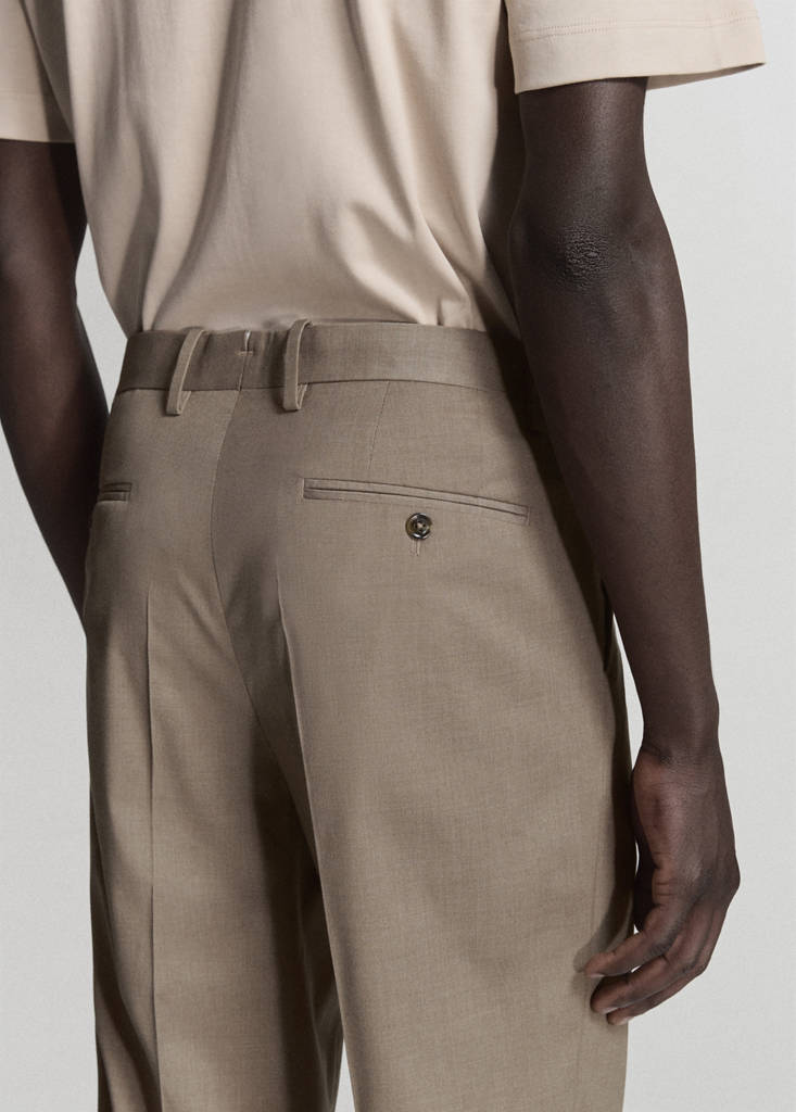 Milan slim-fit suit trousers — Medium Brown