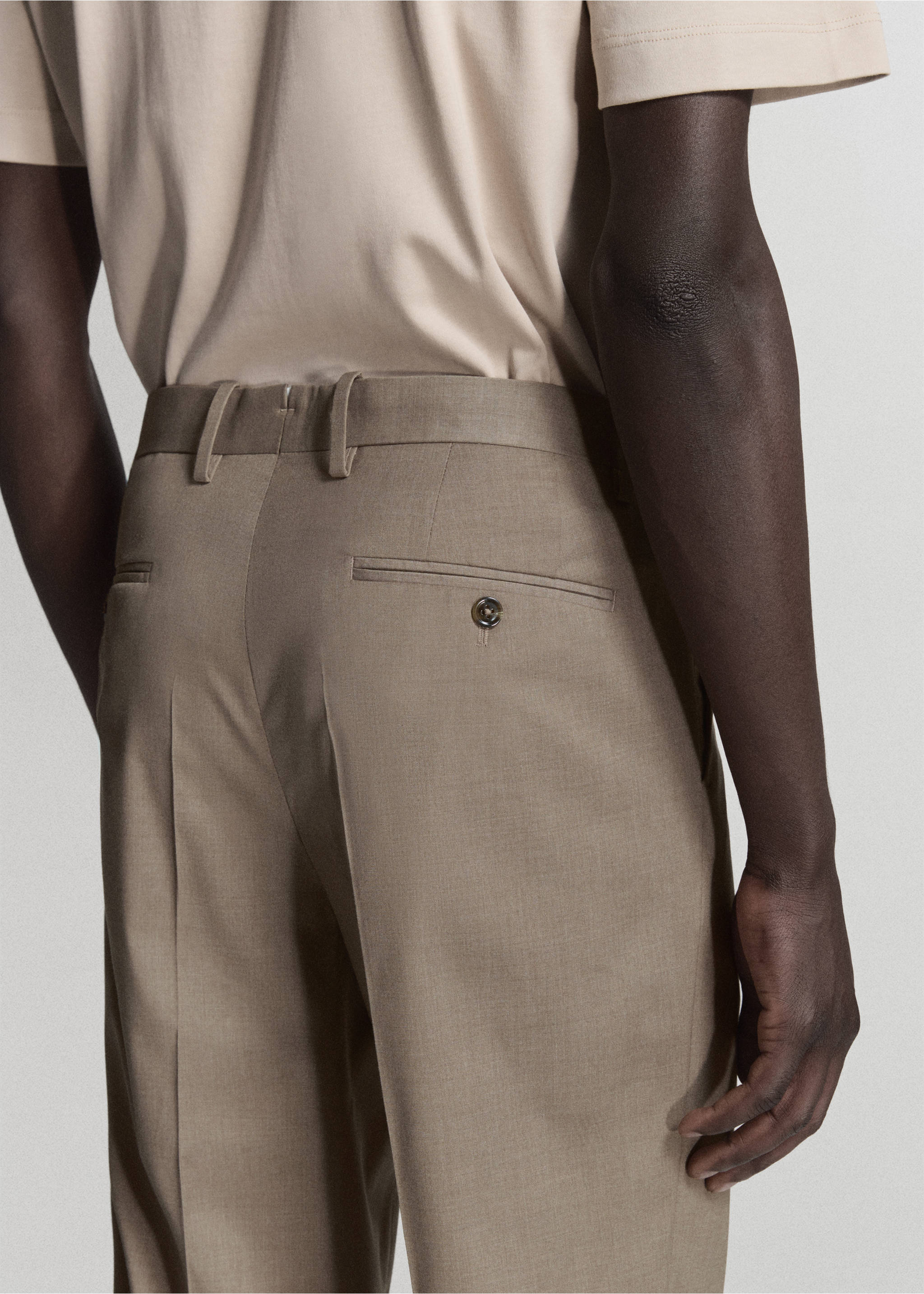 Pantalon costume Milán slim-fit - Détail de l'article 3, Marron moyen. Ref: 37031371-00.