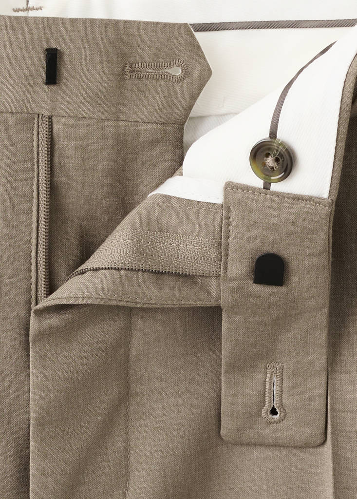 Milan slim-fit suit trousers — Medium Brown