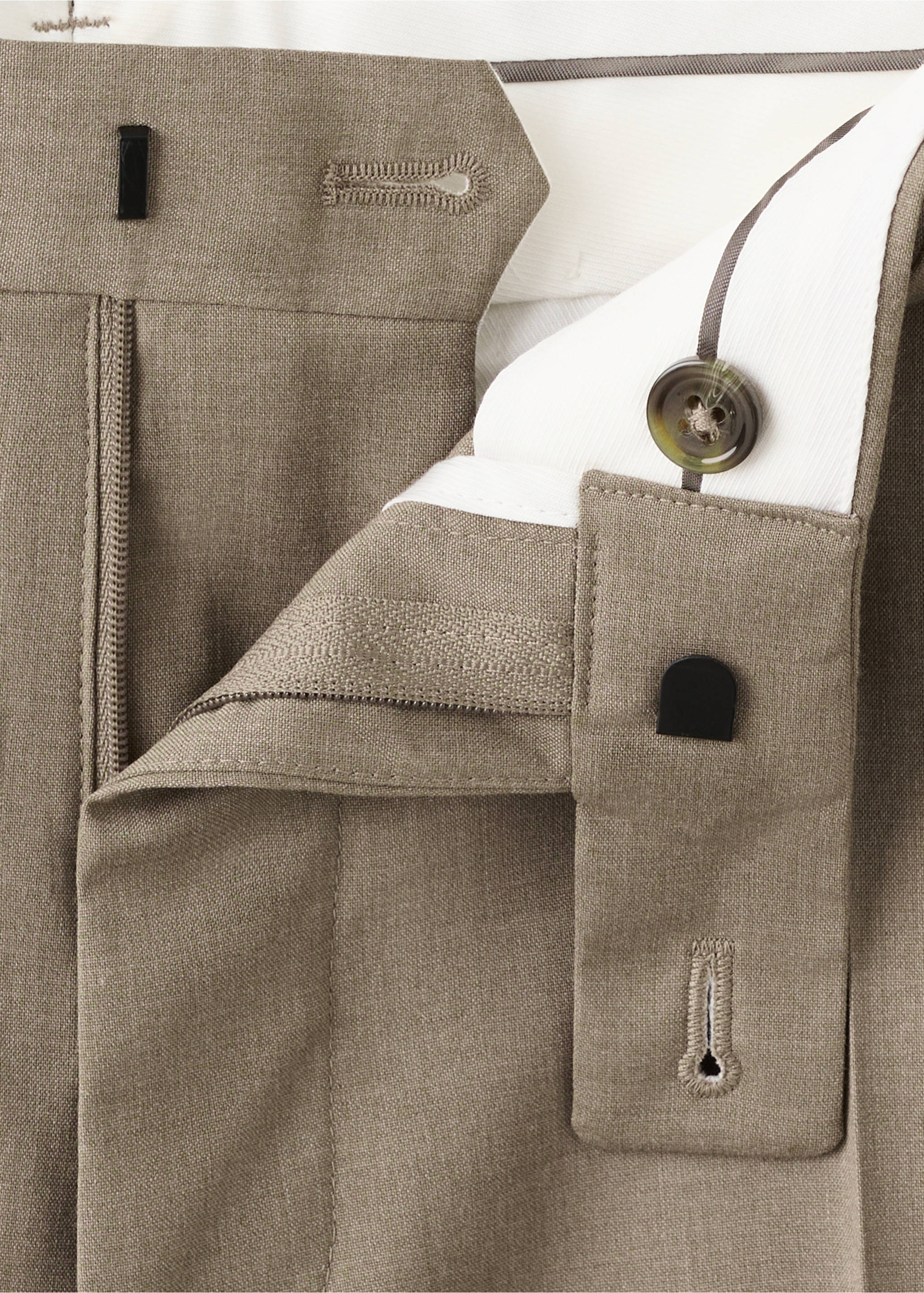 Pantalon costume Milán slim-fit - Détail de l'article 8, Marron moyen. Ref: 37031371-00.