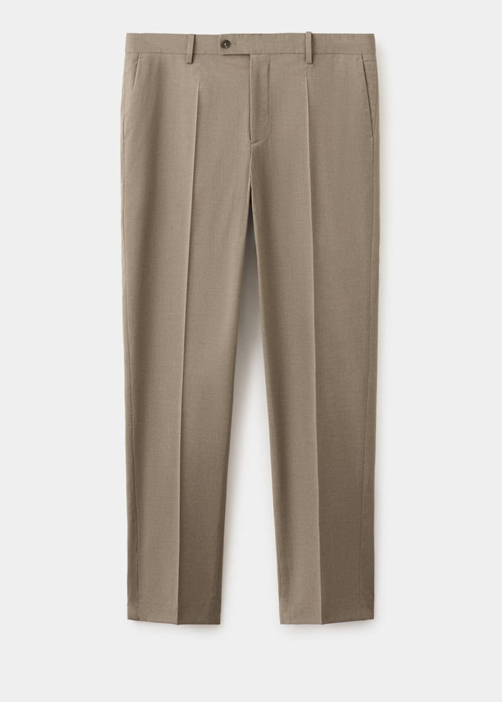 Milan slim-fit suit trousers — Medium Brown