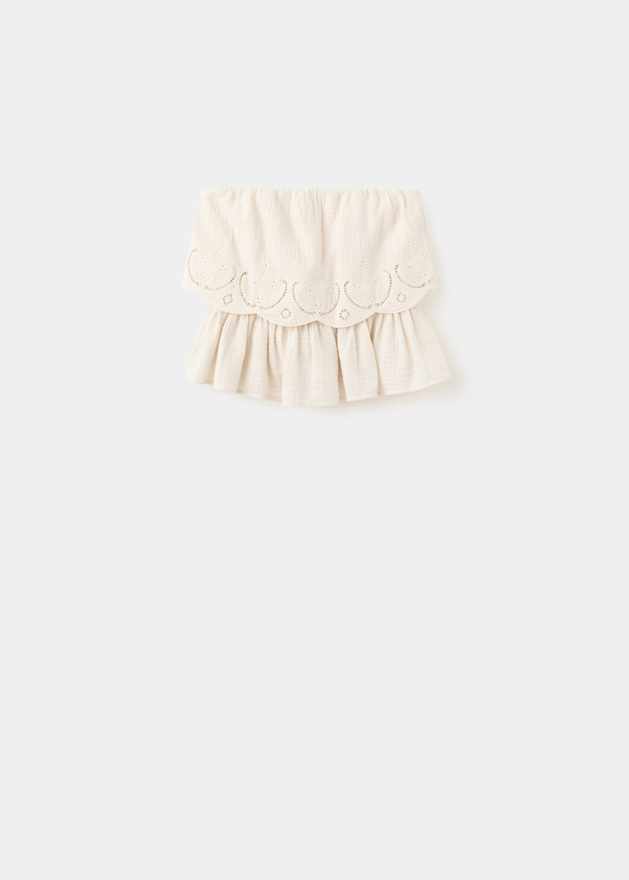 Bambula top met geborduurde details - Artikel zonder model
