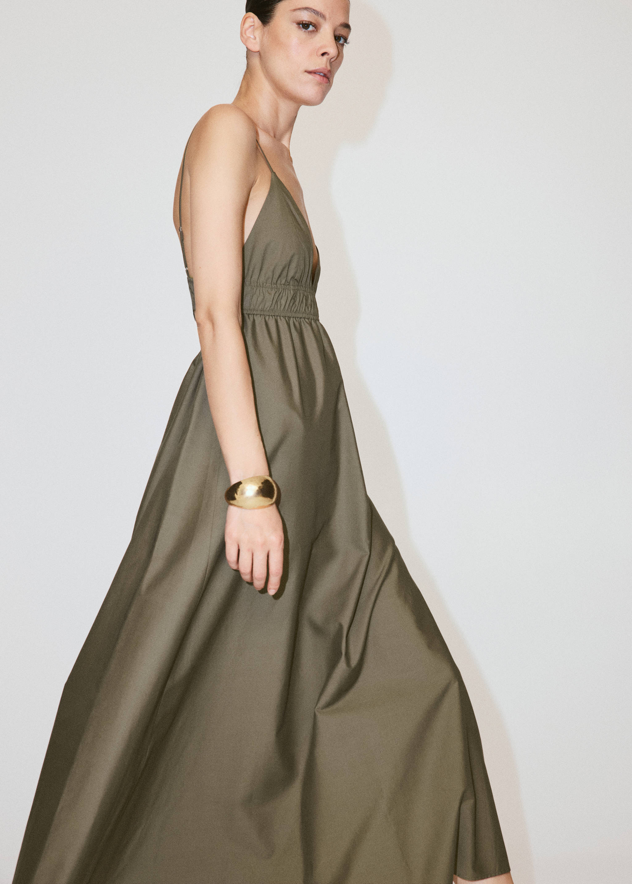 Ruched dress with open back - Medium plane