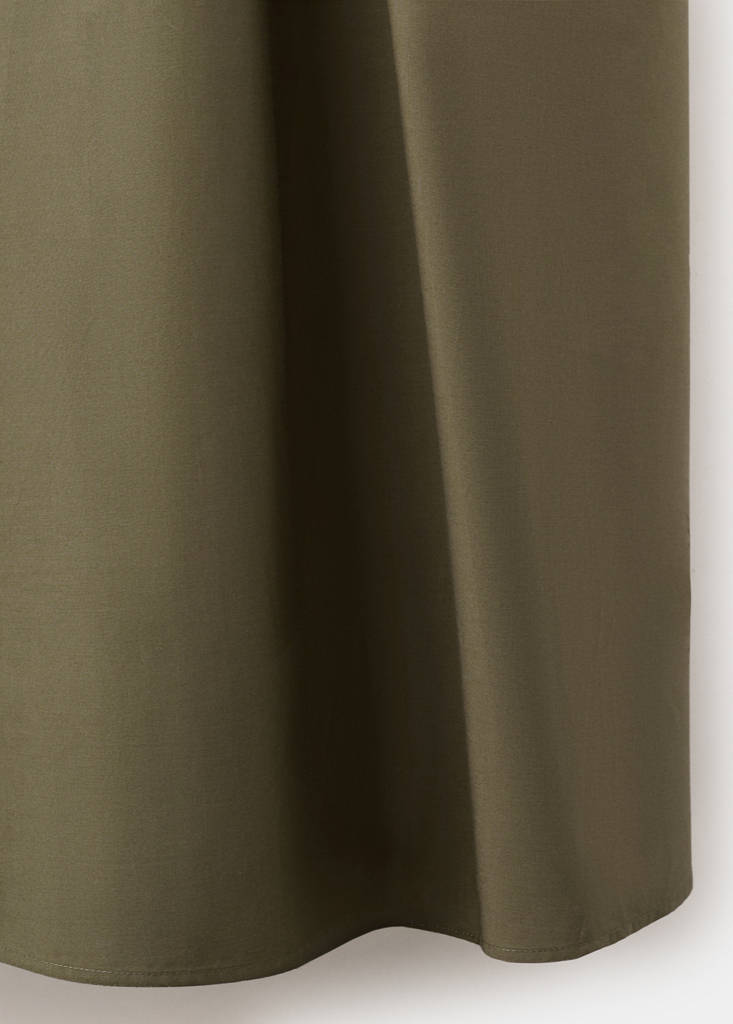Lyocell dress with gathered V-neck — Green