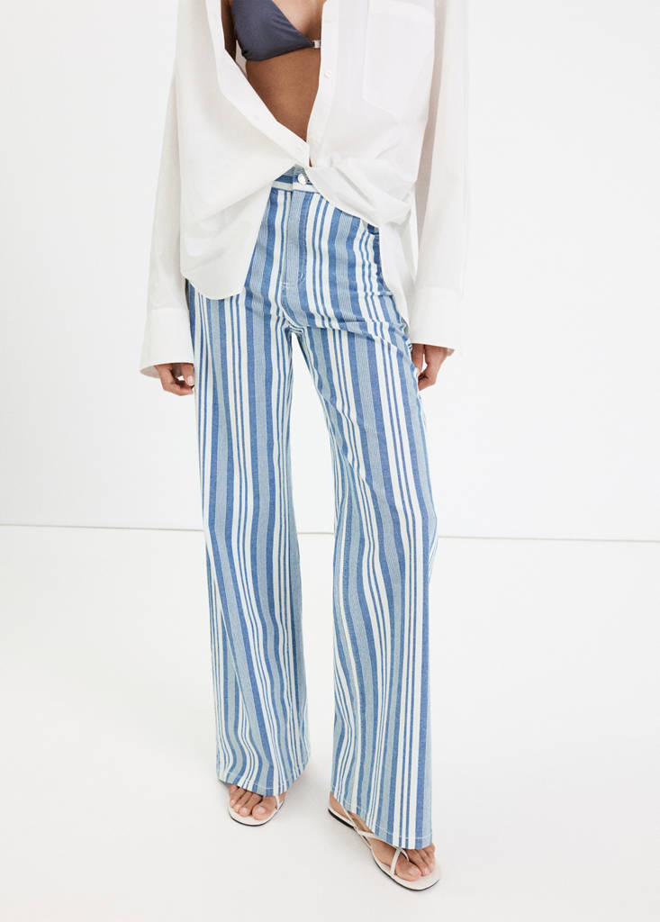 Straight striped jeans — Blue