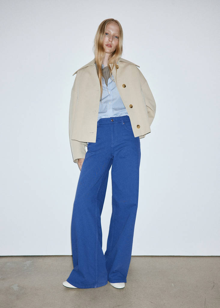 Wide leg mid-rise jeans — Blue