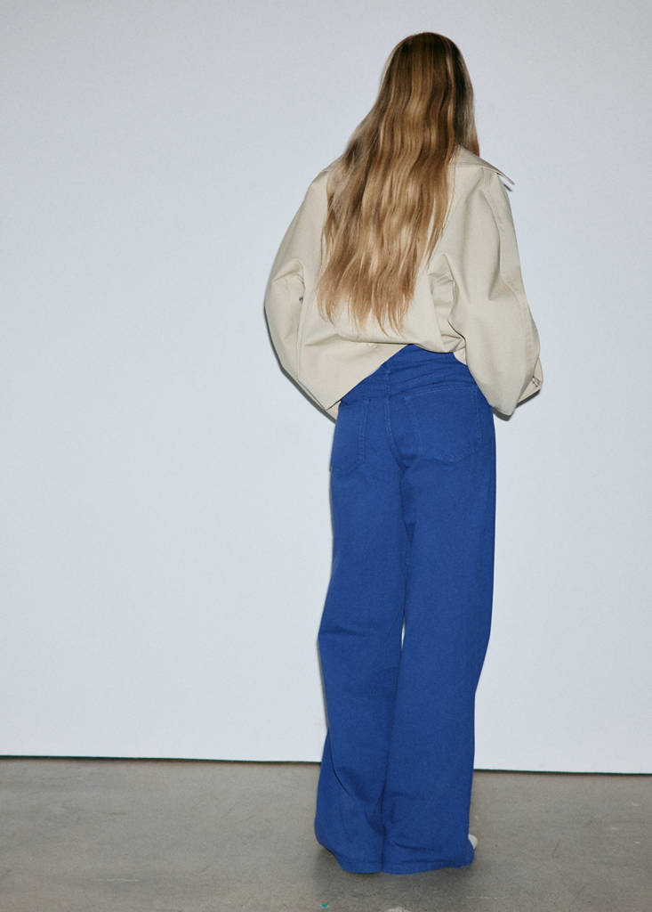 Wide leg mid-rise jeans — Blue