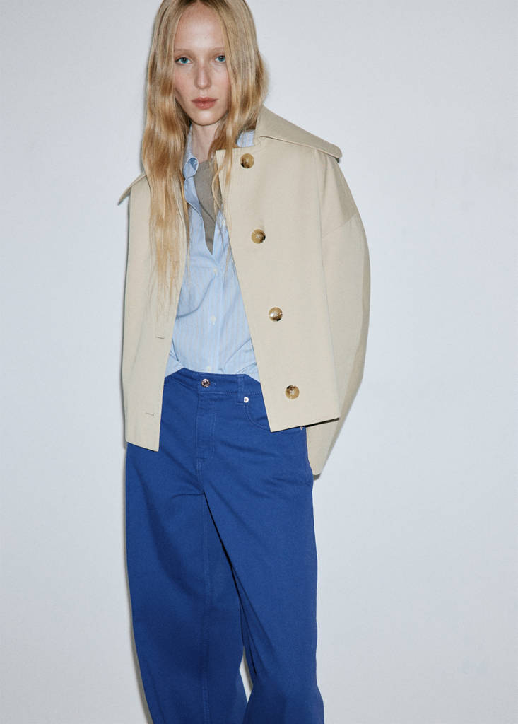 Wide leg mid-rise jeans — Blue