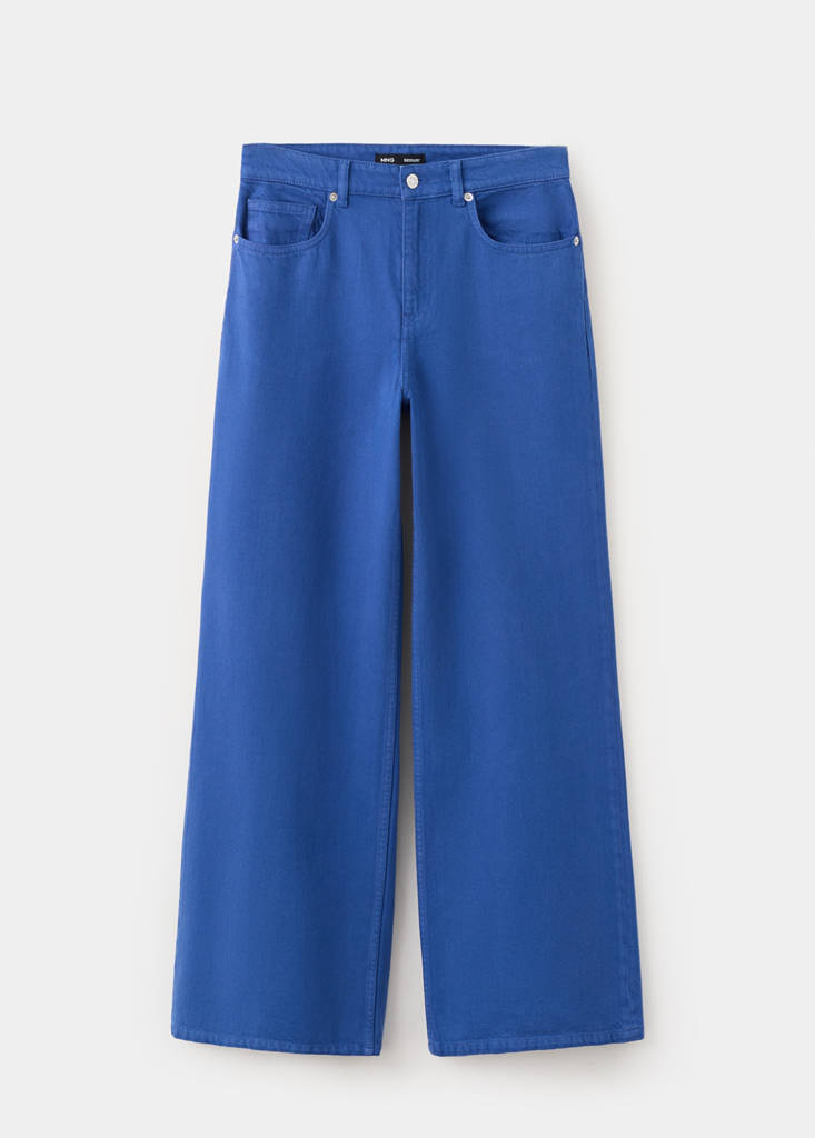 Wide leg mid-rise jeans — Blue