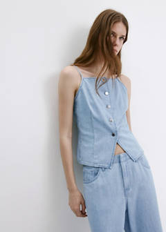 Wide leg mid-rise jeans — Light Blue 4