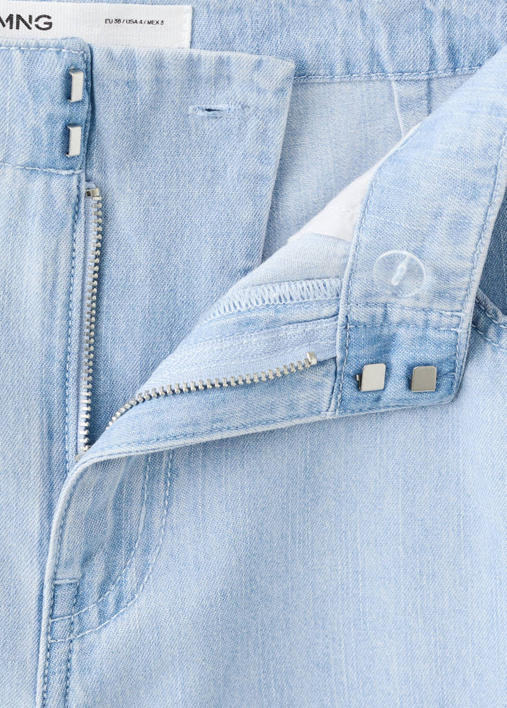 Wide leg mid-rise jeans — Light Blue