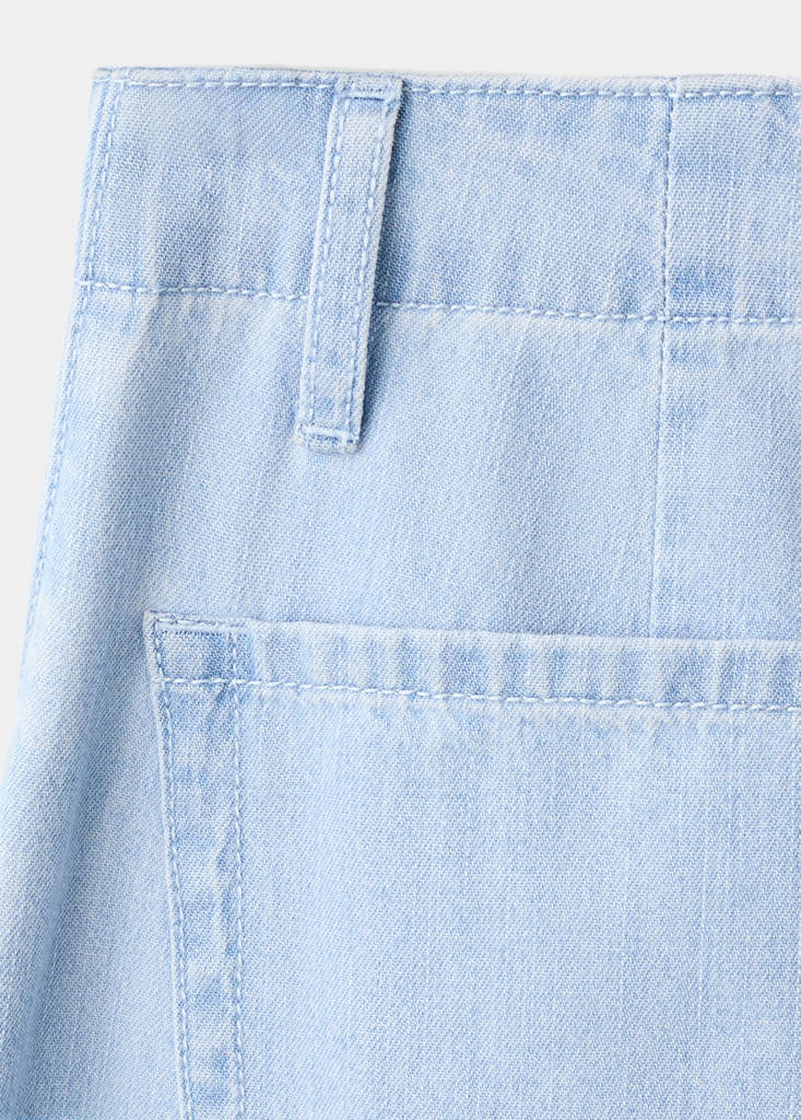 Wide leg mid-rise jeans — Light Blue