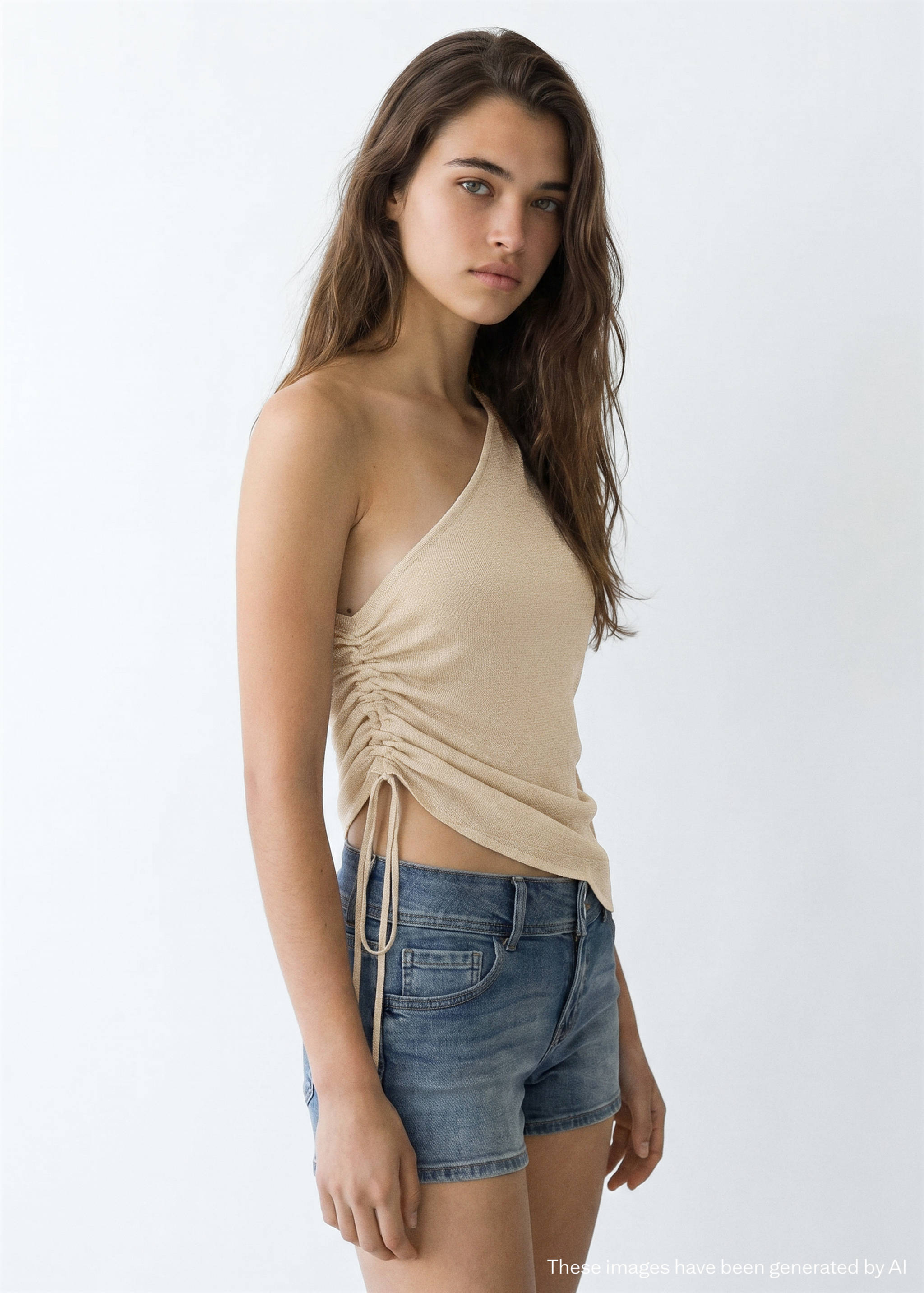 Top asymétrique froncé latéralement - Plan moyen