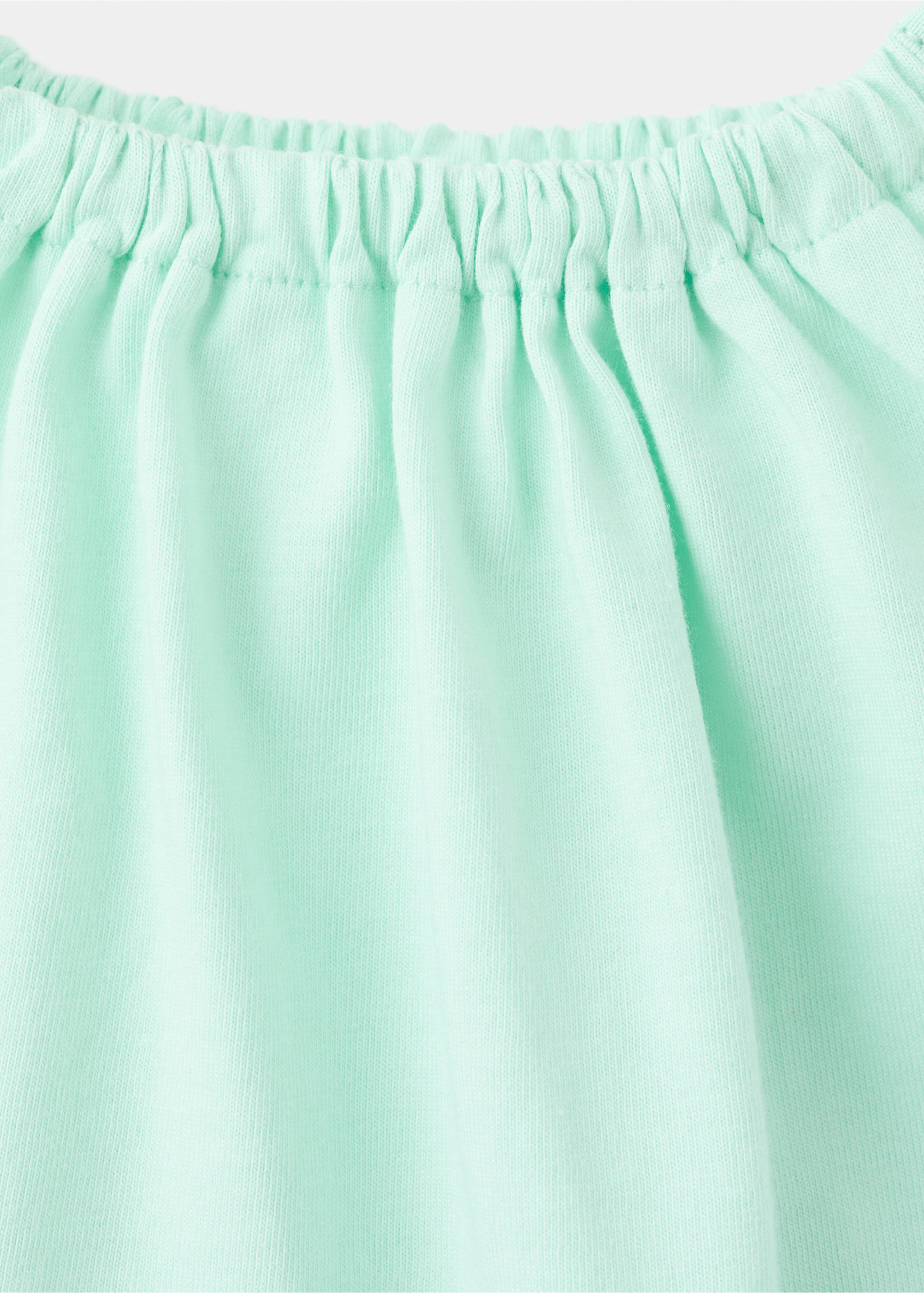 Cotton T-shirt with bow detailing - Details of the article 8, Pastel Green. Ref: 37031381-00.