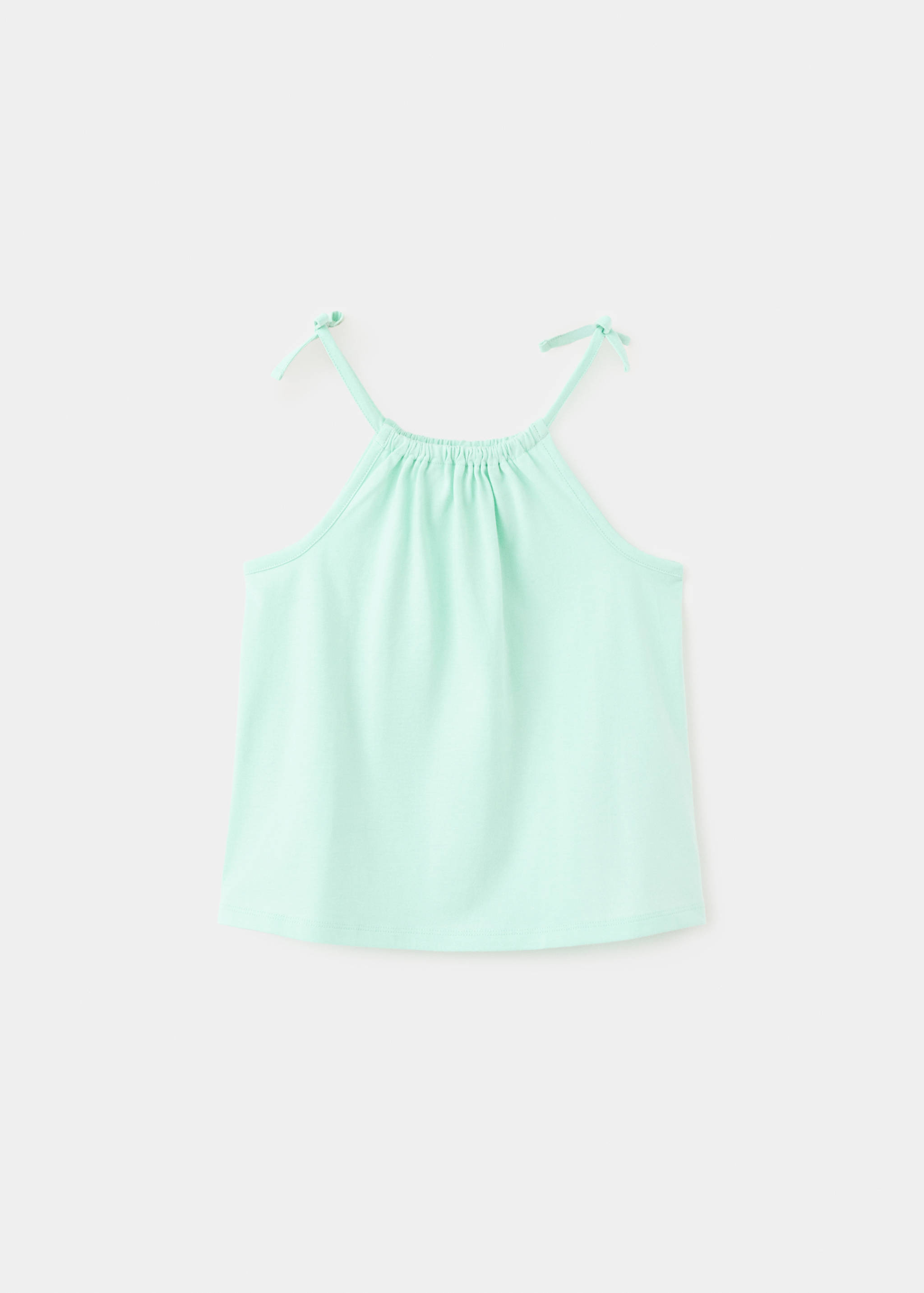 Cotton T-shirt with tie details - Article without model