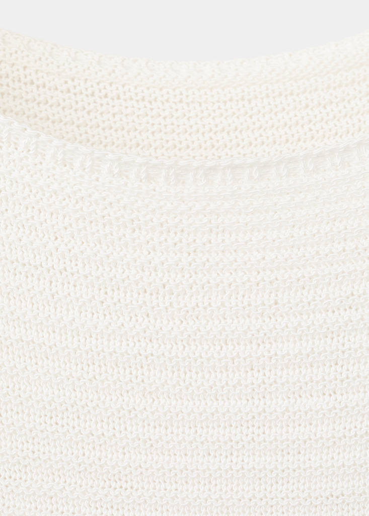 Short-sleeved knitted sweater — Off White