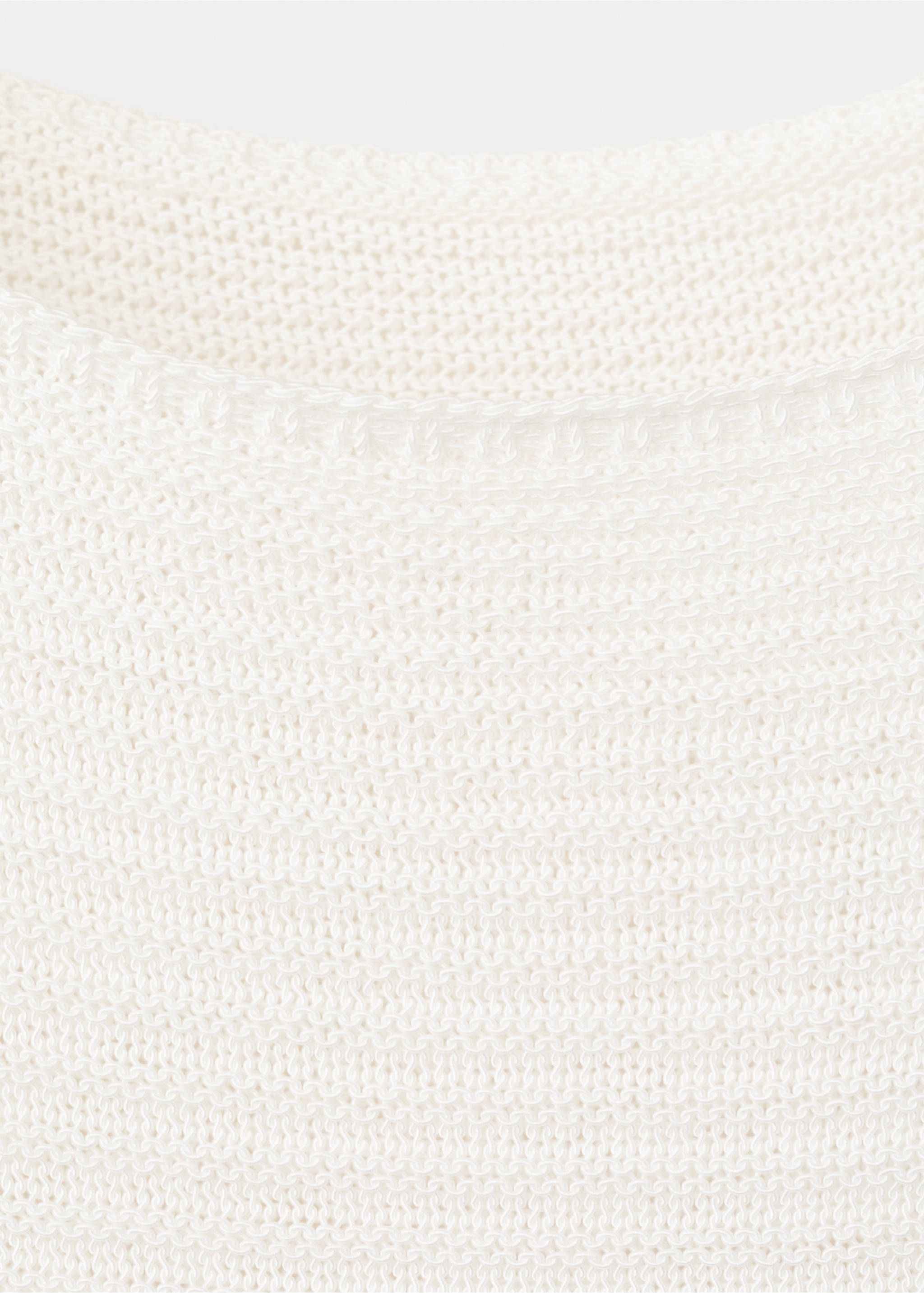Short-sleeved knitted sweater - Details of the article 8, Off White. Ref: 37031382-00.