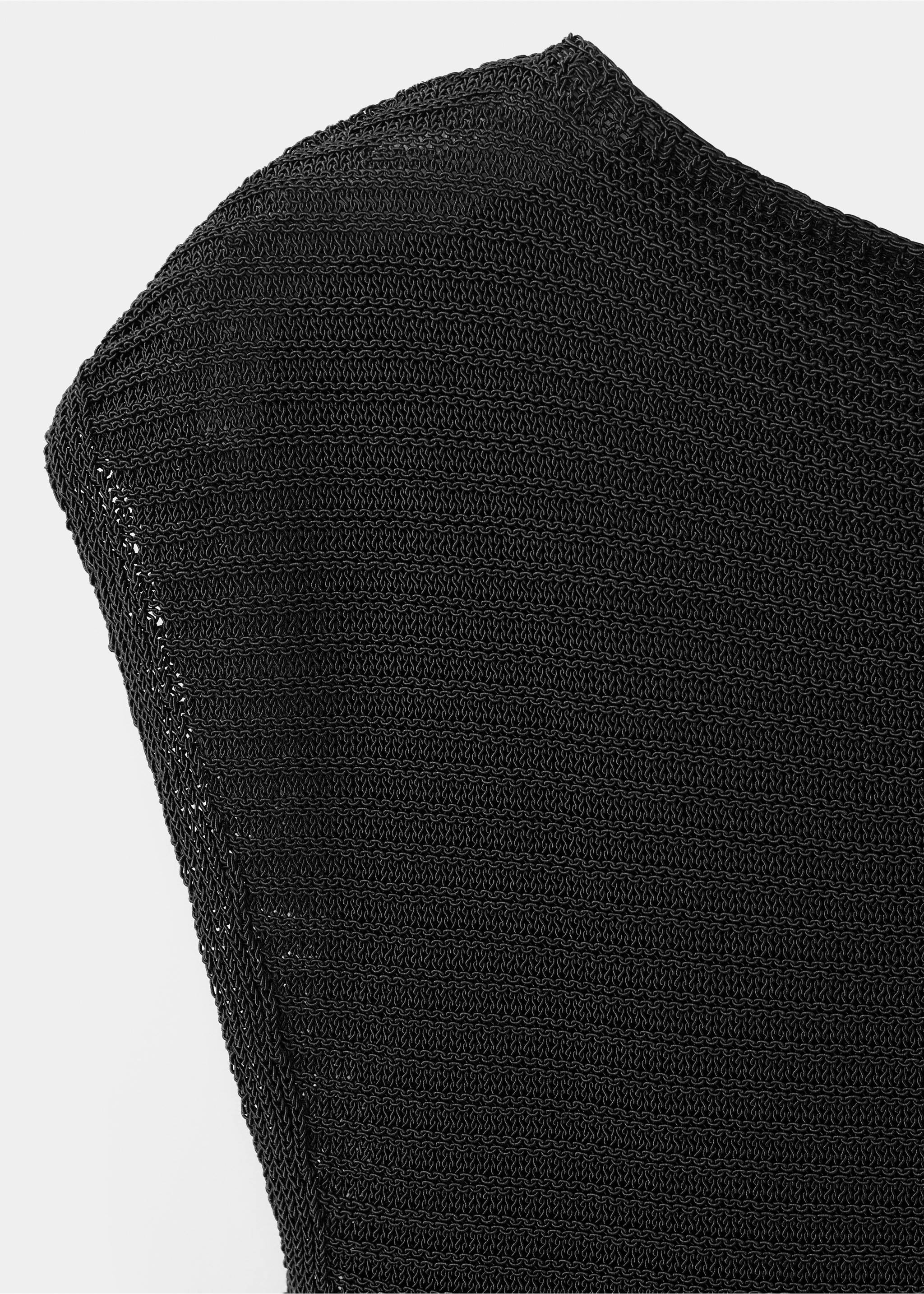 Short-sleeved knitted sweater - Details of the article 8, Black. Ref: 37031382-00.