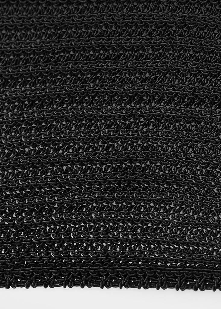 Short-sleeved knitted sweater — Black