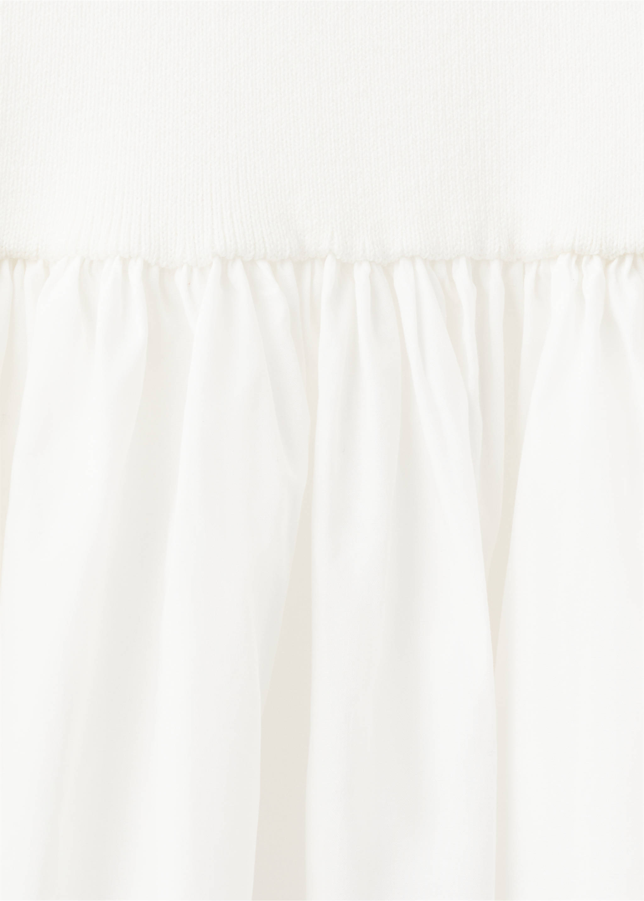Flared cotton dress - Details of the article 8, White. Ref: 37031384-00.