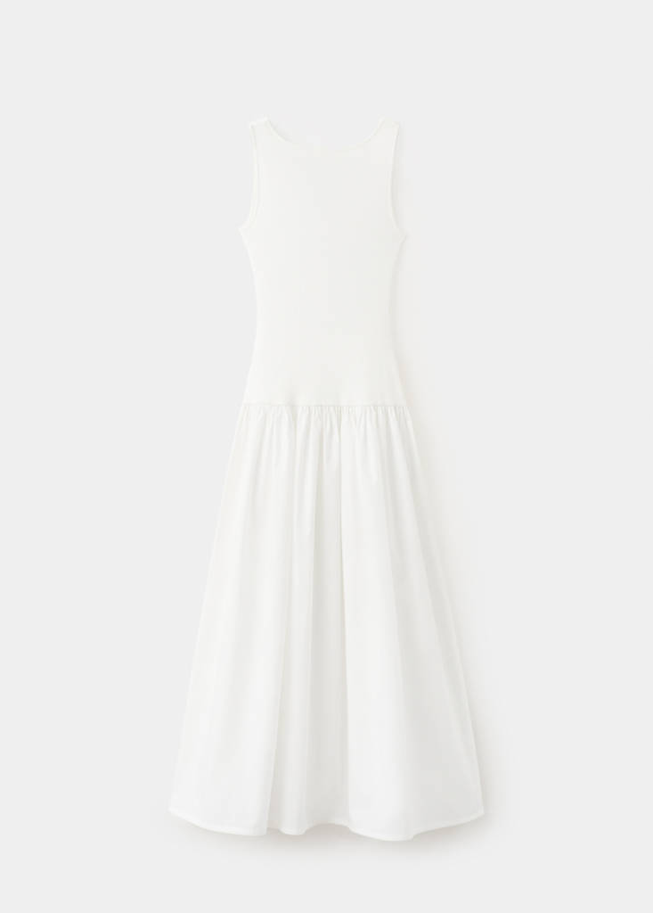 Knitted dress with open back — White