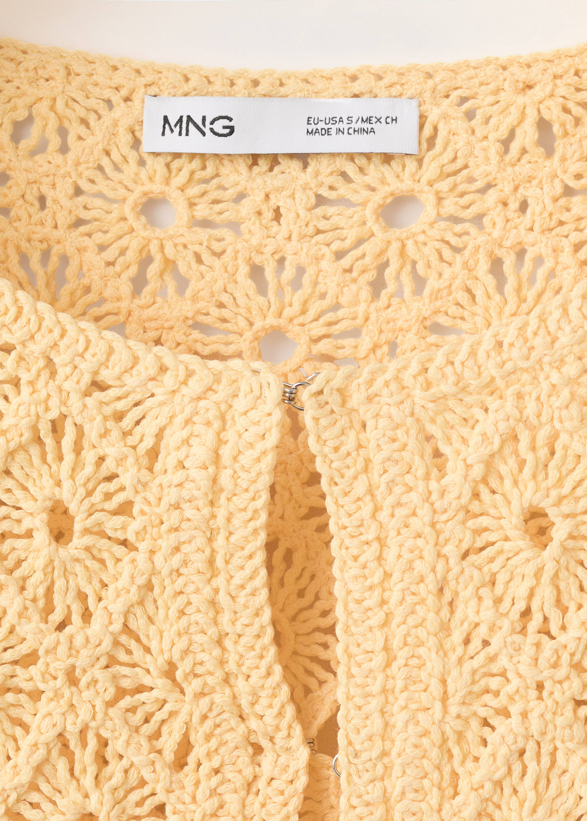 Openwork knit cardigan with scalloped edge - تفاصيل المنتج 8