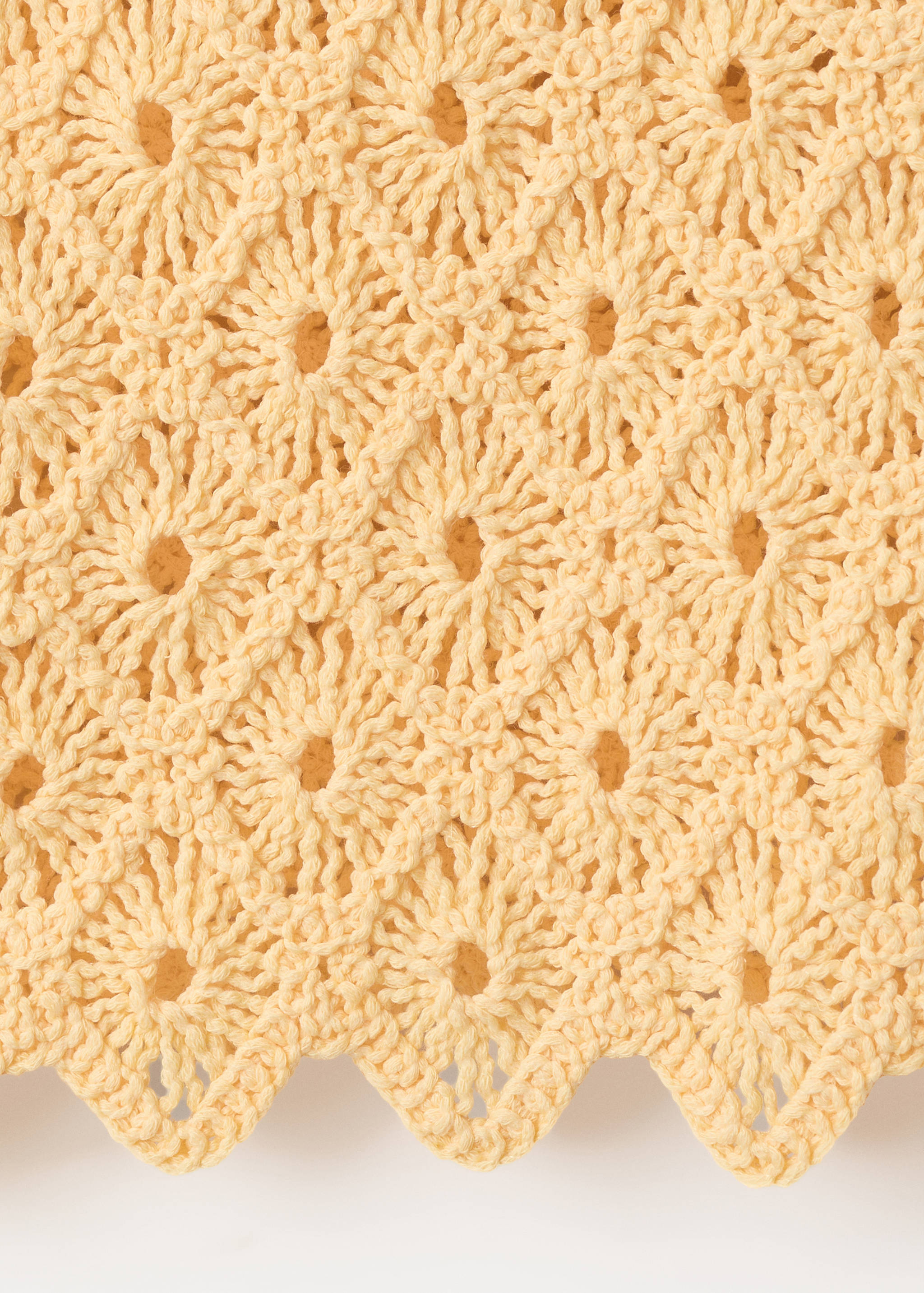 Openwork knit cardigan with scalloped edge - تفاصيل المنتج 0