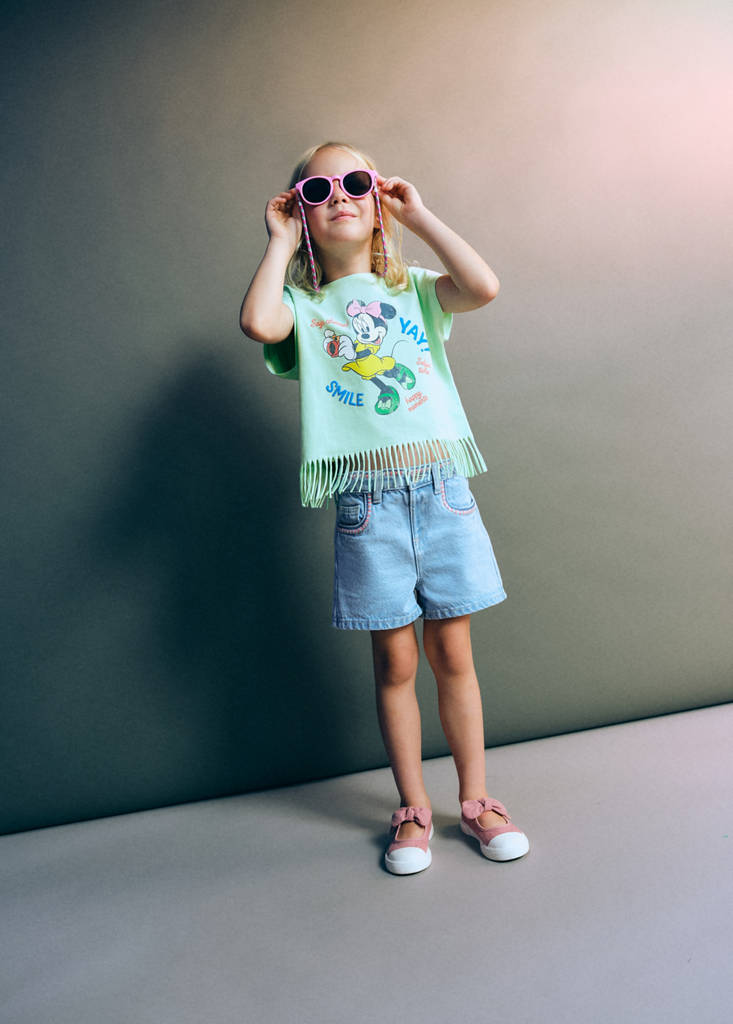 Minnie Mouse fringed T-shirt — Pastel Green